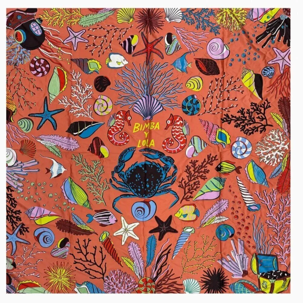 BIMBA Y LOLA 🌊 Colorful Sea Life Scarf